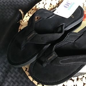 Black Suede Oceana Flops Size 5